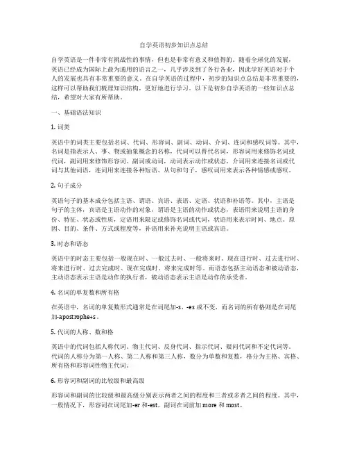 自学英语初步知识点总结