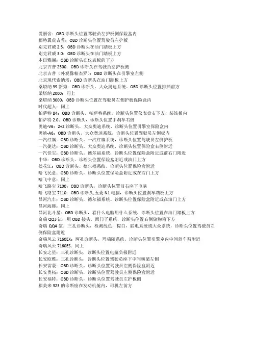 汽车诊断接口位置