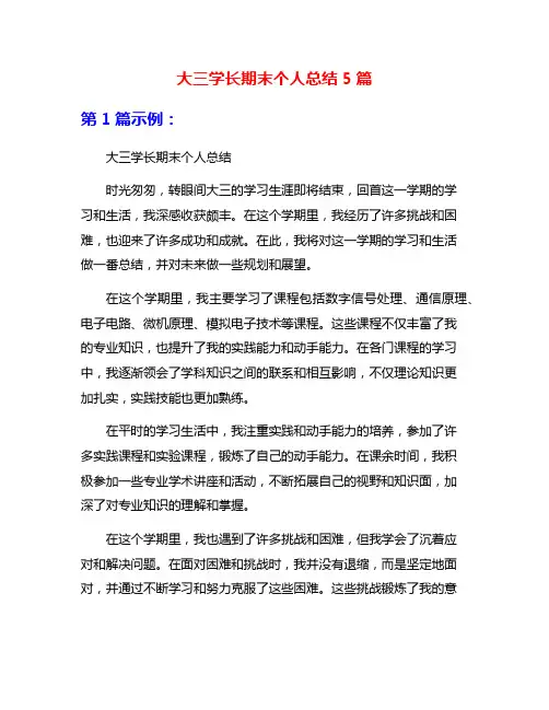 大三学长期末个人总结5篇