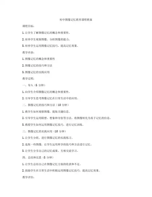 初中图像记忆教育课程教案