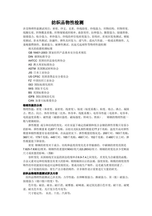 纺织品物性检测