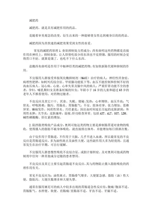 减肥知识----减肥药