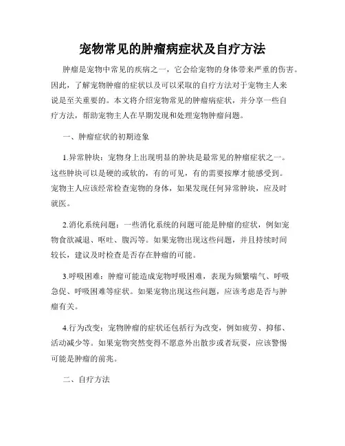 宠物常见的肿瘤病症状及自疗方法