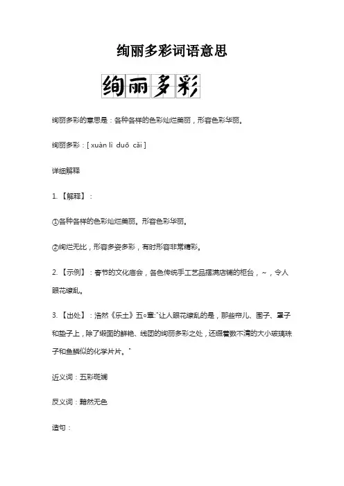 绚丽多彩词语意思