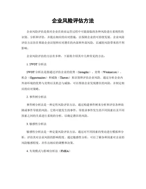 企业风险评估方法