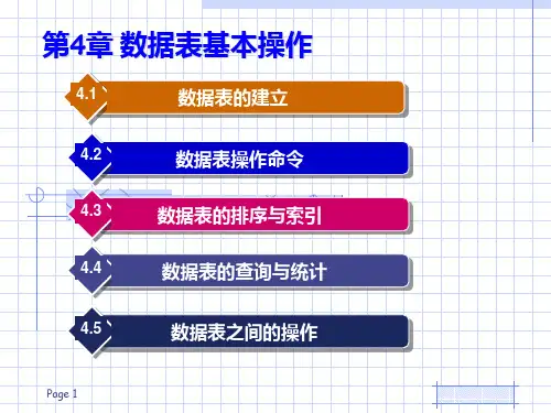 计算机vfp教程第4章 数据表基本操作PPT课件