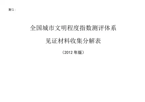 全国城市文明程度指数测评体系