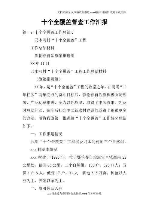 十个全覆盖督查工作汇报doc