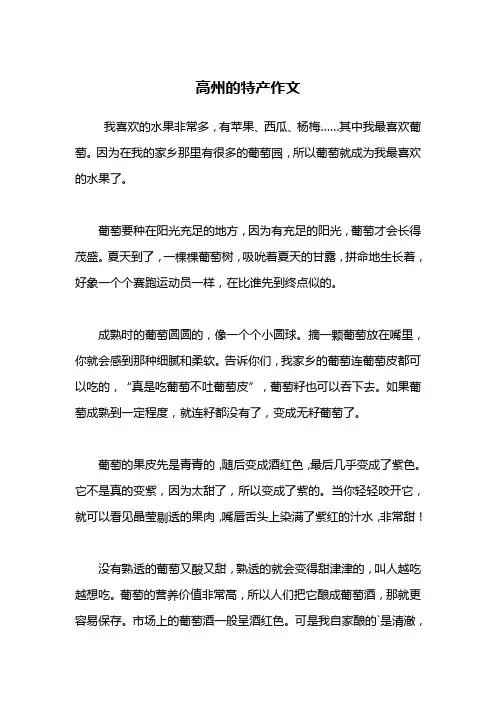 高州的特产作文