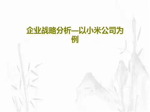 企业战略分析—以小米公司为例共42页PPT