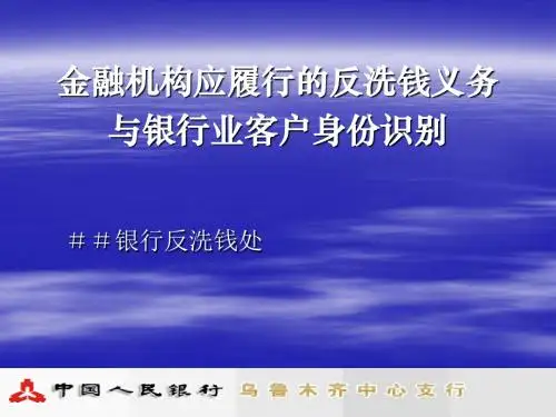 银行反洗钱处培训课件：金融机构应履行的反洗钱义务与银行业客户身份识别