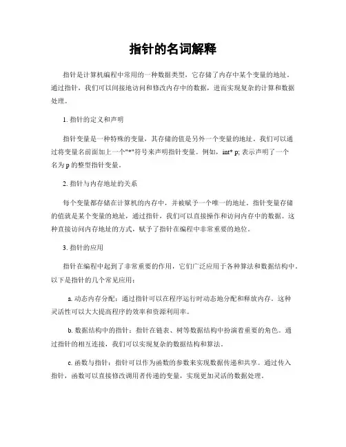 指针的名词解释