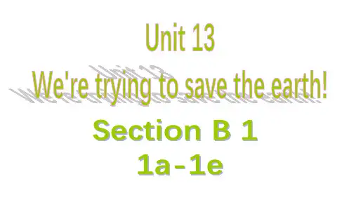 人教版九年级英语下册教学课件-Unit 13-Section B (1a-1e)