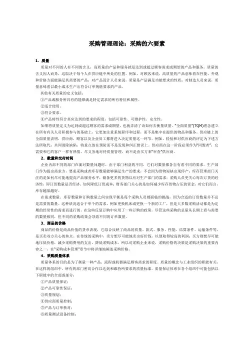 采购管理理论