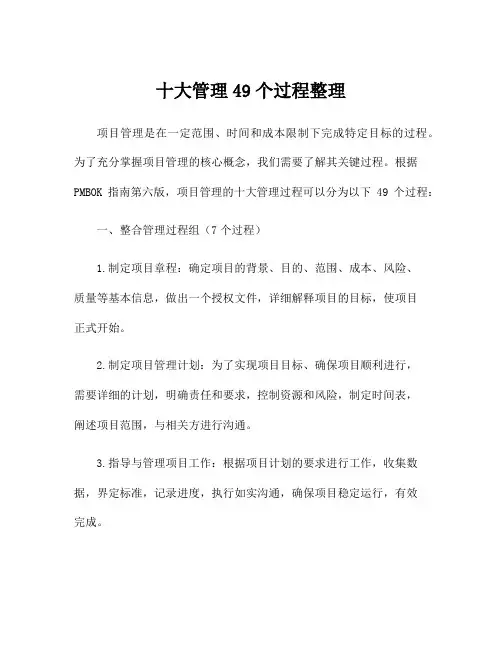 十大管理49个过程整理