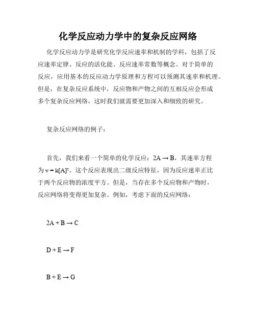 化学反应动力学中的复杂反应网络