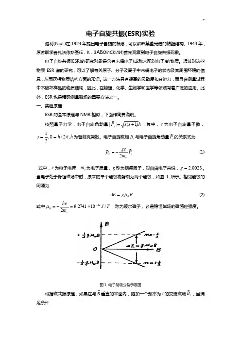 电子自旋共振(ESR)实验