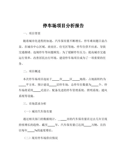 停车场项目分析报告