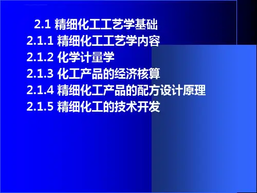 第二章精细化工工艺学基础及技术开发ppt课件