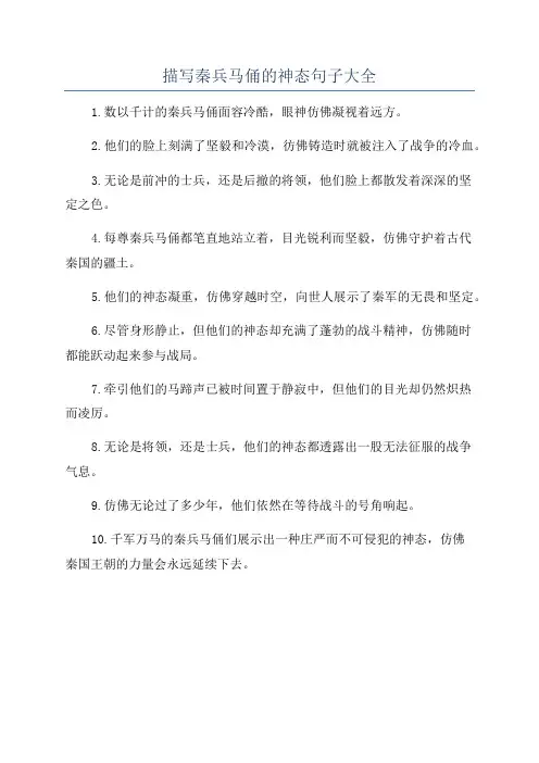 描写秦兵马俑的神态句子大全