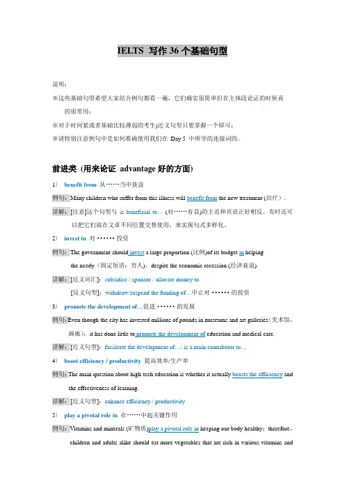 IELTS写作36个基础句型