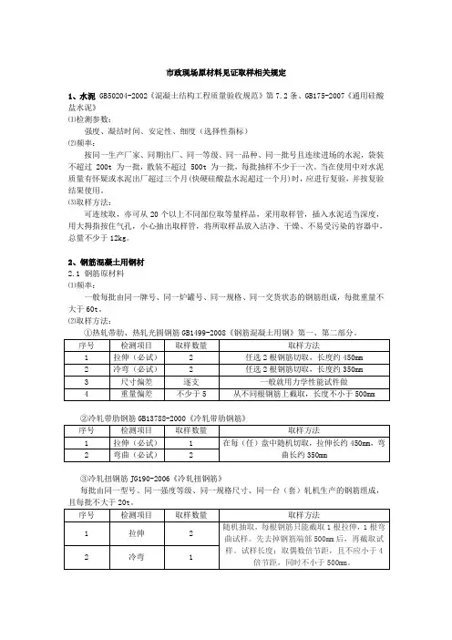 市政道路送检规范