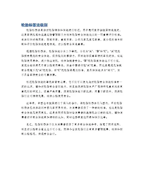 轮胎标签法级别