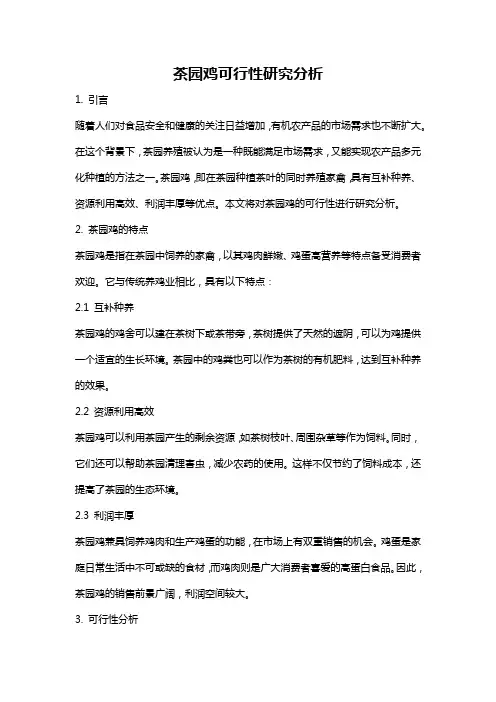 茶园鸡可行性研究分析