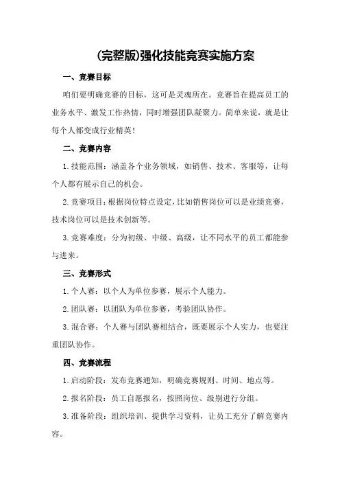 (完整版)强化技能竞赛实施方案