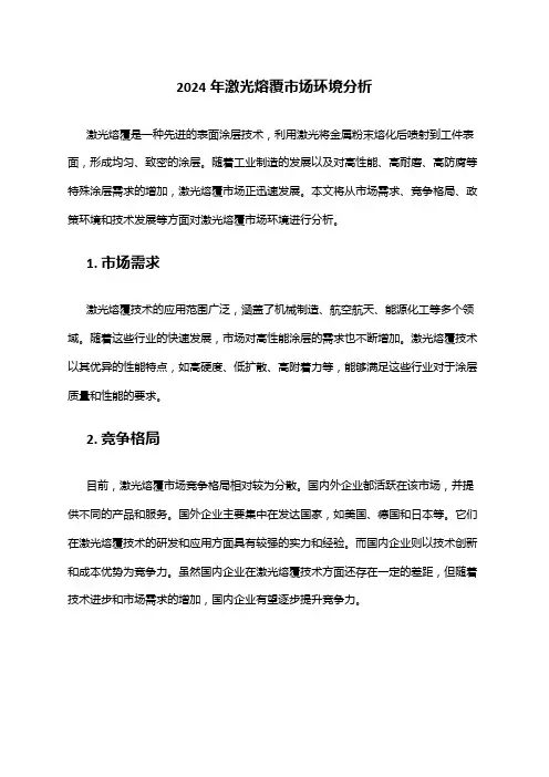2024年激光熔覆市场环境分析