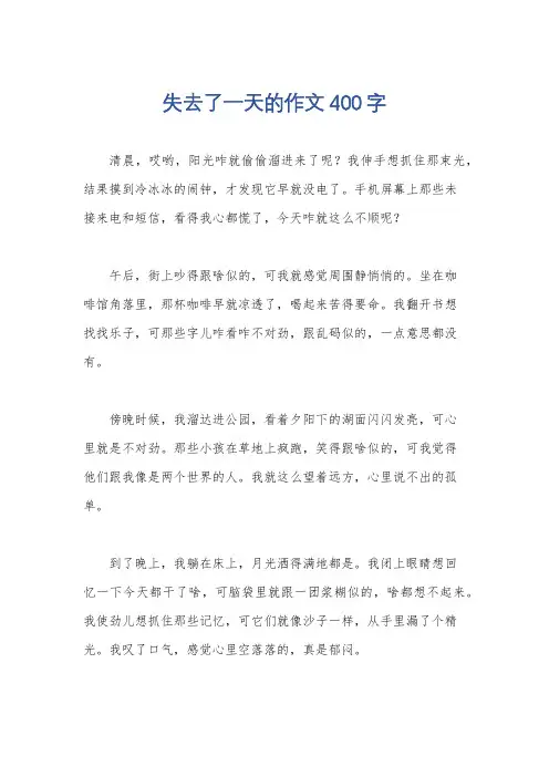失去了一天的作文400字