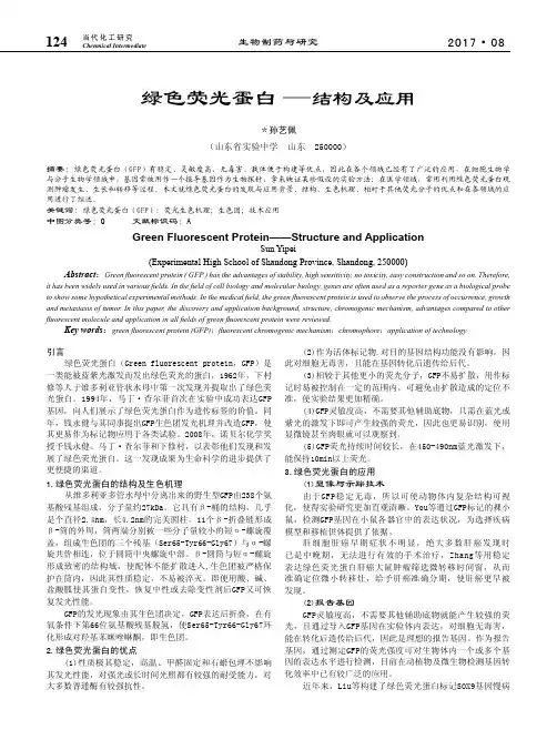 绿色荧光蛋白——结构及应用