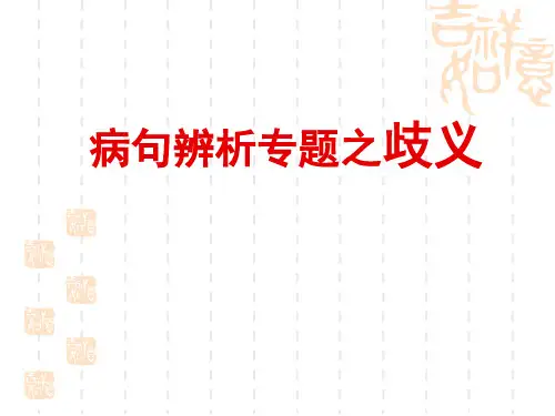 高中语文《病句辨析专题之歧义》