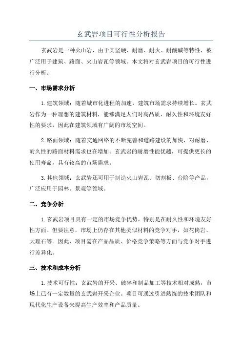 玄武岩项目可行性分析报告