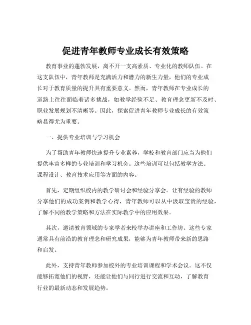 促进青年教师专业成长有效策略