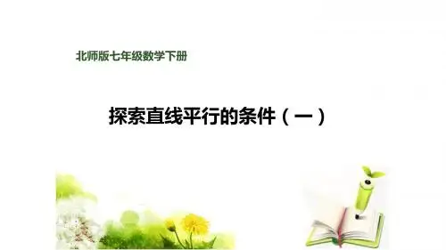 北师大版七年级下册2.2.1 探索直线平行的条件(共19张PPT)