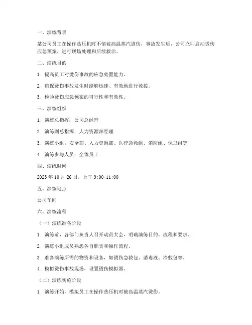 烫伤应急预案演练脚本