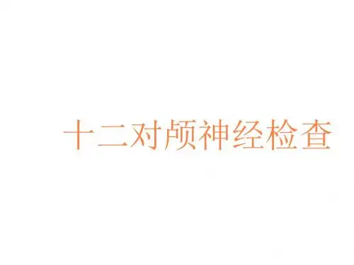 十二对颅神经检查PPT课件
