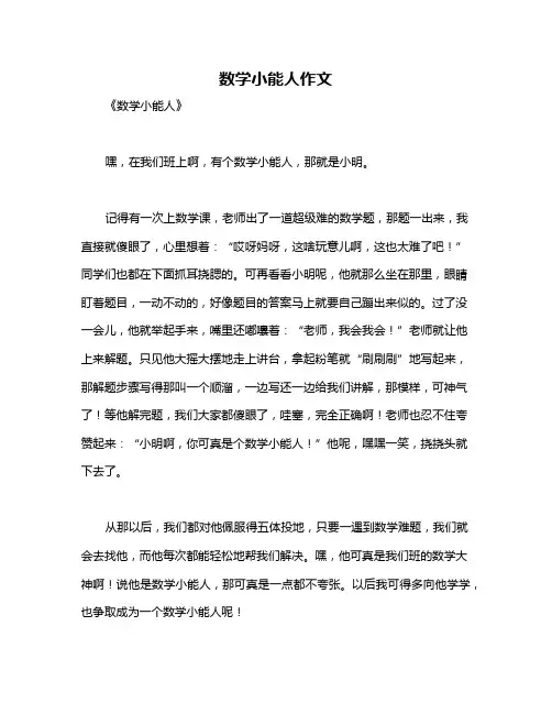 数学小能人作文