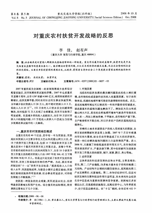 对重庆农村扶贫开发战略的反思