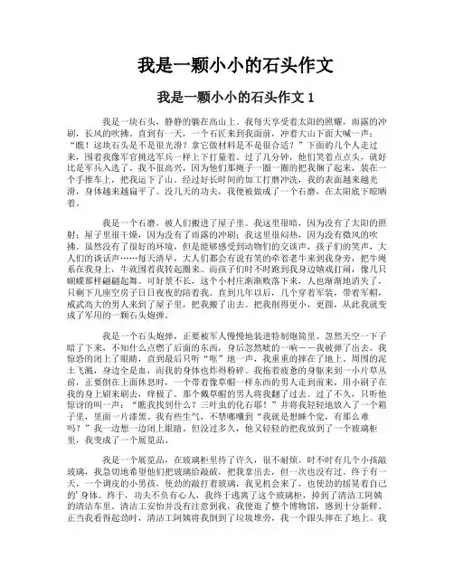 我是一颗小小的石头作文