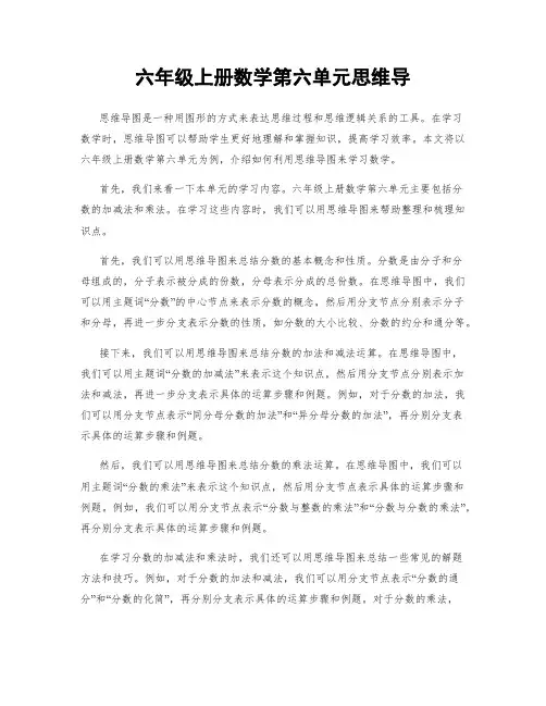 六年级上册数学第六单元思维导