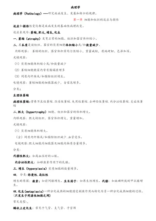 病理学重点笔记第二版