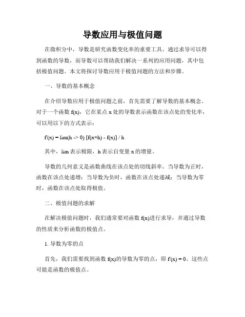 导数应用与极值问题