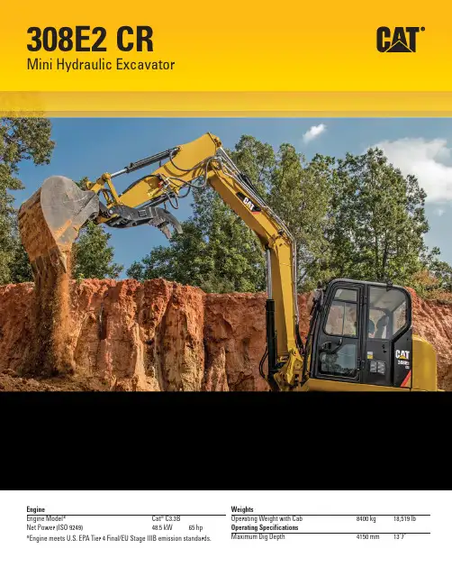 Cat 308E2 CR 微型挖掘机说明书