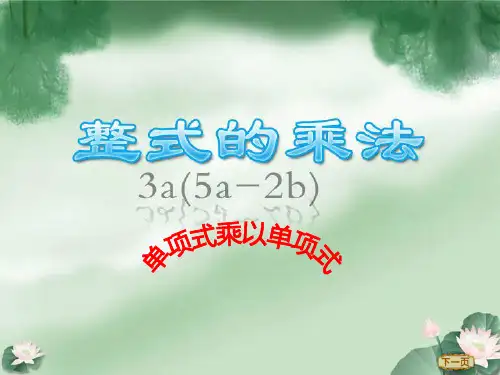 《单项式乘以单项式》-完整版PPT课件