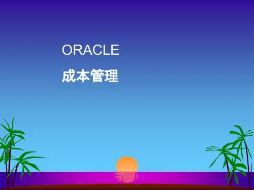ORACLE成本管理培训材料