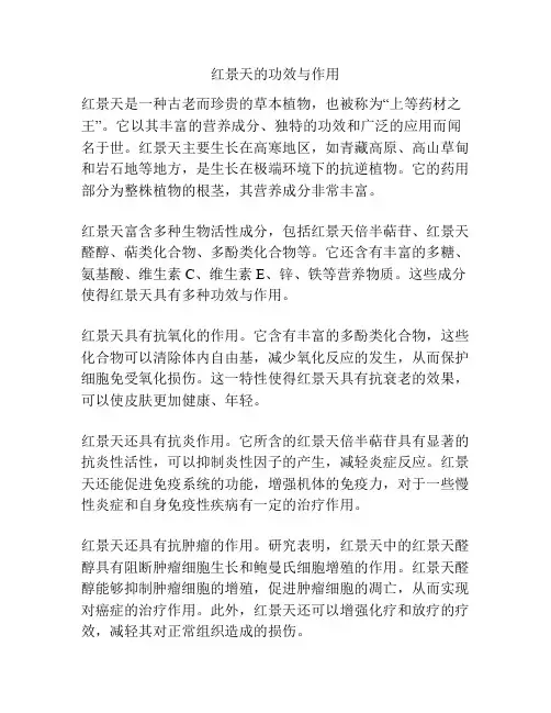 红景天的功效与作用