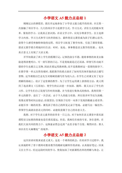小学语文A5能力点总结