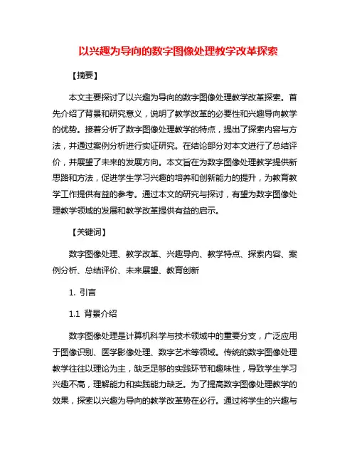 以兴趣为导向的数字图像处理教学改革探索